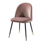 Chaise capitonnée Farum Velours / Acier - Noir - Velours Zala: Rose vieilli - 1 chaise