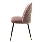 Chaise capitonnée Farum Velours / Acier - Noir - Velours Zala: Rose vieilli - 1 chaise