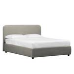 Gestoffeerd bed Chiara I geweven stof in fluwelen look - Heldergrijs - 90 x 200cm - 1 opbergruimte