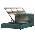 Gestoffeerd bed Chiara I geweven stof in fluwelen look - Antiek groen - 90 x 200cm - 1 opbergruimte