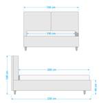 Gestoffeerd bed Versa geweven stof - 140 x 200cm