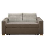 Slaapbank LATINA Basic Geweven stof - Geweven stof Sari / Geweven stof Habren: Taupe / Beige-Taupe - Breedte: 153 cm