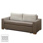 Slaapbank LATINA Basic Geweven stof - Geweven stof Sari / Geweven stof Habren: Taupe / Beige-Taupe - Breedte: 193 cm