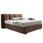 Lit boxspring Vera Cruz Tissu - Marron - 180 x 200cm - D2 souple