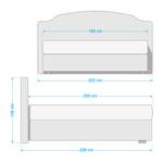 Boxspring Hill End Geweven stof - Grijs - H2 zacht