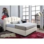 Lit boxspring Hill End Tissu - Blanc - D3 medium