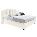 Lit boxspring Hill End Tissu - Blanc - Matelas double D2/D3