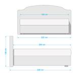 Boxspring Hill End Geweven stof - Wit - Tweepersoonsmatras H2/H3