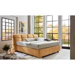 Boxspringbett Vera Cruz Webstoff - Melonengelb - 180 x 200cm - Doppelmatratze H2/H3