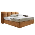 Lit boxspring Vera Cruz Tissu - Jaune melon - 180 x 200cm - Matelas double D2/D3