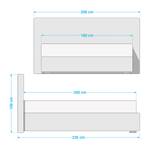 Boxspring Vera Cruz Geweven stof - Antraciet - 180 x 200cm - H2 zacht