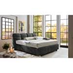 Lit boxspring Vera Cruz Tissu - Anthracite - 180 x 200cm - D3 medium