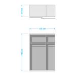 Armoire à portes coulissantes Cardiff Largeur : 135 cm - Sans portes miroir