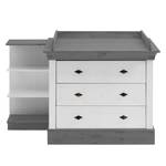 Commode Bergen IV Pin nordique - Blanc / Gris clair