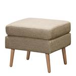 Fauteuil Croom microvezel - Geweven stof Fida: Zand - Met hocker