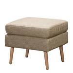 Sessel Croom Webstoff Fida / Samt Freda: Sand / Dunkelbraun - Mit Hocker