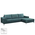 Ecksofa Mazy Microfaser - Jeansblau - Longchair davorstehend rechts