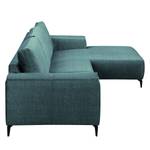 Ecksofa Mazy Microfaser - Jeansblau - Longchair davorstehend rechts