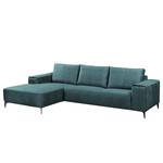 Ecksofa Mazy Microfaser - Jeansblau - Longchair davorstehend links