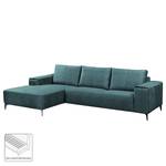 Ecksofa Mazy Microfaser - Jeansblau - Longchair davorstehend links