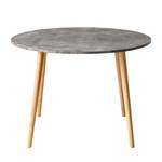 Eettafel Lemmie Massief rubberboomhout - betonnen look/rubberboomhout - Diameter: 110 cm