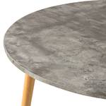 Table Lemmie Hévéa massif- Imitation béton / Hévéa - Diamètre : 110 cm