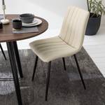 Chaises Jobo (lot de 2) Tissu / Acier - Noir - Beige