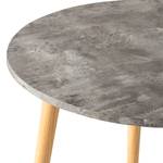 Eettafel Lemmie Massief rubberboomhout - betonnen look/rubberboomhout - Diameter: 80 cm