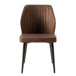 Chaises Watson (lot de 2) Imitation cuir / Acier - Noir - Marron vintage