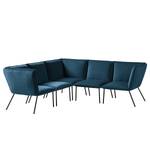 Ecksofa Dorado Samt - Marineblau