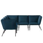 Ecksofa Dorado Samt - Marineblau