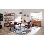 Table Woodson Acacia massif / Fer - Acacia Marron clair - Largeur : 180 cm