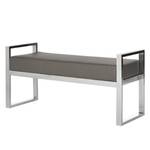 Banc Brady Imitation cuir / Acier - Gris foncé