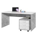 Bureau Longfaye Blanc / Imitation béton - Largeur : 150 cm