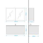 Salle de bain 4010 IV (2 élém.) Avec éclairage - Graphite