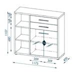 Aktenschrank Set Plus I Farbe - Grau / Eiche Dekor