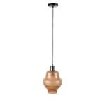 Hanglamp Rose glas/ijzer - 1 lichtbron - Zandkleurig
