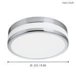 LED-Badleuchte Palermo II Glas / Stahl - 1-flammig - Durchmesser: 23 cm