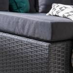 Set di sedute Goobo II Alluminio/Polyrattan - Antracite - Longchair preimpostata a destra