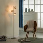 Staande lamp KJUL Glanzend grijs metaal/Rookglas