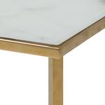 Salontafel Katori V Glas/ijzer - witte marmeren look/goudkleurig