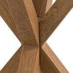 Tavolino da salotto Lagarde Vetro / Acciaio - Effetto quercia - Diametro: 50 cm