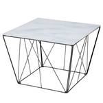 Table basse Solla Verre / Fer - Imitation marbre blanc / Noir