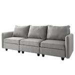 Sofa Lavara I (3 places) Tissu - Gris clair