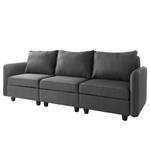 Sofa Lavara I (3 places) Tissu - Gris foncé