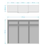 Armoire à portes coulissantes SKØP pure 3 portes - Graphite - 270 x 222 cm - 3 portes