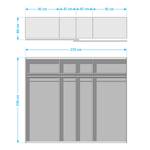 Armoire SKØP pure gloss Blanc brillant / Graphite - 270 x 236 cm - 2 porte