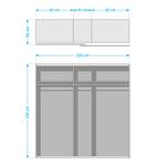 Armoire SKØP pure reflect+ Graphite - 225 x 236 cm - 2 porte