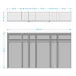 Schwebetürenschrank SKØP  pure reflect+ Graphit - 405 x 236 cm - 3 Türen