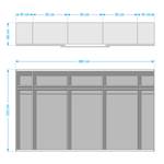 Schwebetürenschrank SKØP  pure reflect+ Graphit - 360 x 222 cm - 3 Türen